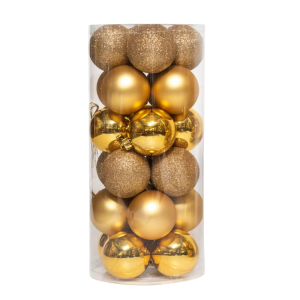 Gouden Kerstballen Set – 24 stuks