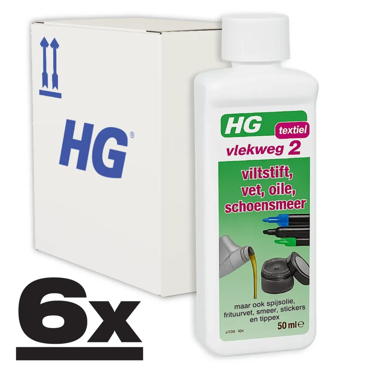 HG Vlekweg 2 Verwijdert hardnekkige vet- en olievlekken 6x50ml - Afbeelding 2